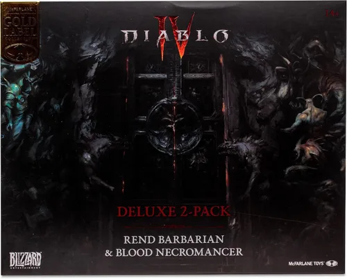 Vista 14 de McFarlane Toys - Diablo IV Rend Bárbaro y Nigromante de Sangre Paquete de 2 Figuras Posadas con Etiqueta de Oro 1:12 Escala 1:12, Etiqueta Dorada