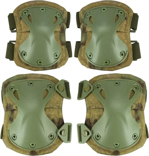 Vista 10 de Almohadillas Protectoras Tácticas de Combate para Rodilla y Codo para Juegos de Paintball CS al Aire Libre, Ciclismo, Seguridad, Equipo