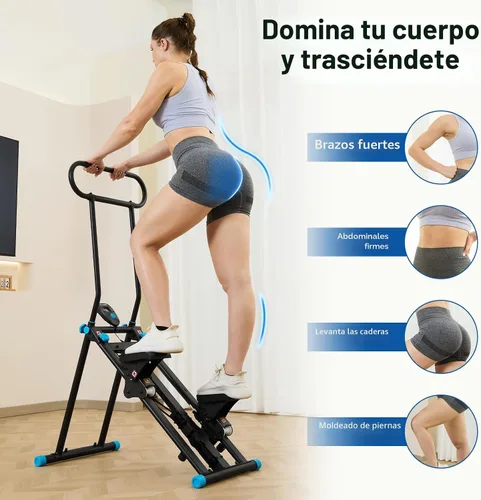 Vista 2 de HXD-ERGO Stair Stepper for Home, New Version 6 Adjustable Resistance Vertical Climber Cardio Exercise Machine, Folding Stair Climber for Full Body