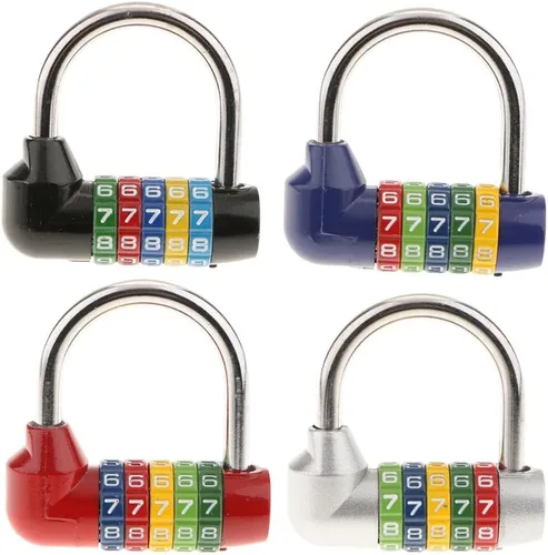 Vista 4 de 5 Dial Digit Combination Number Padlock Luggage Bag Travel Luggage Pad Lock, 4 Assorted