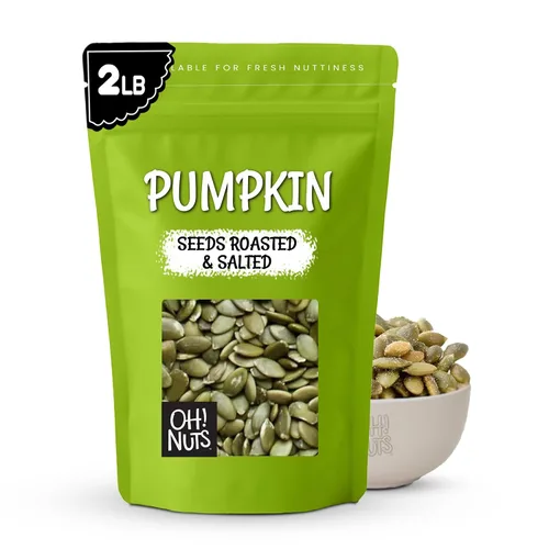 Vista 10 de Oh! Nuts Semillas de calabaza – Saladas tostadas – 1.25 libras – Pepitas sin cáscara – Empaquetadas en bolsa con cierre de cremallera de Nueva York