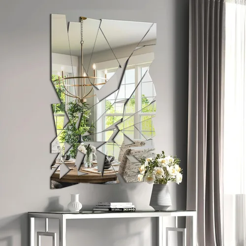 Vista 13 de KOHROS Espejo de pared veneciano decorativo de 40 x 28 pulgadas, rectangular, sin marco, con borde biselado, para entrada, baño, sala de estar