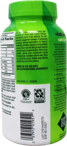 Vista 7 de Vitafusion Vitaminas gomosas de calcio para adultos, 500 mg, frutas cremosas arremolinadas, 400