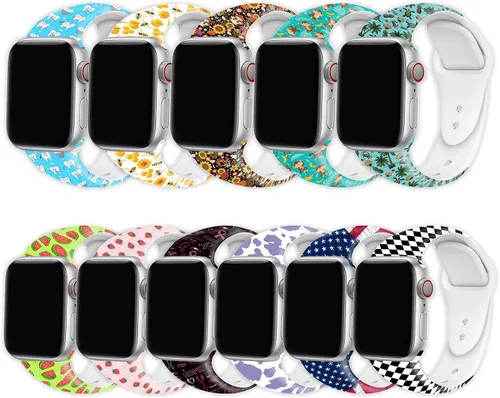 Vista 6 de Bonitas correas de reloj compatibles con Apple Watch de 1.496 pulgadas, 1.575 pulgadas, 1.614 pulgadas, 1.654 pulgadas, 1.732 pulgadas, 1.772