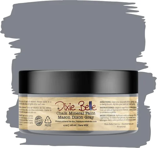 Vista 251 de Pintura para muebles con acabado de tiza Dixie Belle Paint Company - Amatista (4oz) - Pintura mineral de tiza chic púrpura profundo mate