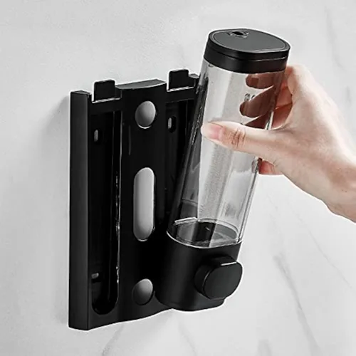 Vista 5 de Dispensador de jabón de 1 cámara para montaje en pared, dispensador de bomba de ducha de baño de 13.5 fl oz, dispensador de jabón de ducha de loción