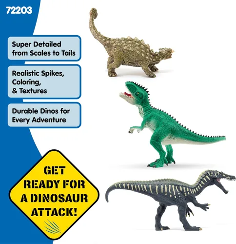 Vista 3 de Schleich Dinosaurs - Ataque del Trío de Dinosaurios - Juguetes de dinosaurios para niños y niñas - Figuras de dinosaurios para niños a partir de 5
