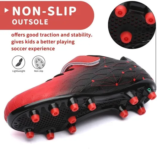 Vista 4 de Hanani Zapatos deportivos de fútbol para niños y niñas, FGAG FGAG, zapatos deportivos de entrenamiento para correr, para interiores y exteriores