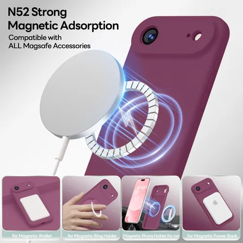 Vista 140 de LOVE 3000 Diseñada para Funda iPhone Air, Silicona Premium [Compatible con Magsafe][Forro de Microfibra Suave Anti-Rayones] Funda Protectora