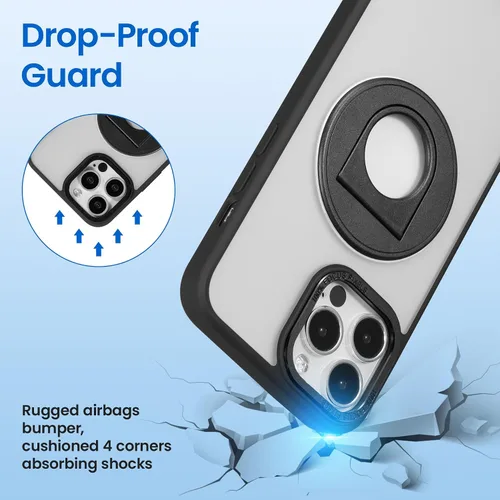 Vista 6 de ZCDAYE Funda para iPhone 13 Pro Max con soporte, iPhone 13 Pro Max, funda magnética para teléfono con soporte giratorio invisible, carga