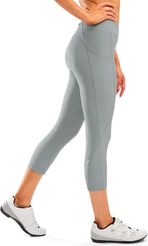 Vista 3 de Pantalones de ciclismo acolchados 4D para mujer, pantalones cortos de ciclismo de cintura alta, capris de bicicleta 34, mallas de ciclismo