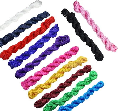 Vista 23 de Cordón de nailon de 0.020 in, hilo de ajuste para nudos chinos, collares, joyería, macramé, cuentas, pulseras de 150 yardas (negro)