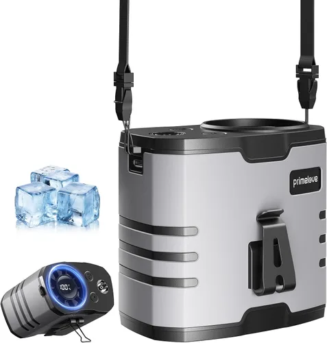 Vista 11 de Ventilador portátil oscilante de viaje, 10400mAh, funciona con pilas, recargable por USB, ventilador de piso, mesa, escritorio con control remoto, 4