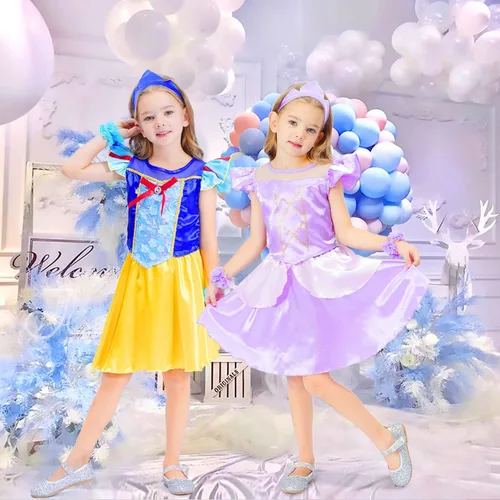 Vista 5 de Almce Princess Dress Up Clothes for Little Girls Birthday Gifts Trunk Set, 3-6 Year Old Toddler Girl Dresses Costume