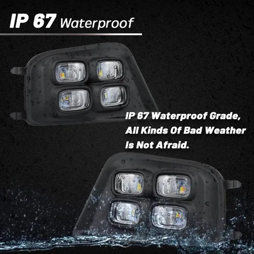 Vista 4 de Switchback - Lámpara LED antiniebla frontal color blanco y ámbar, luz intermitente LED intermitente para 2012-2015 compatible con accesorios Toyota