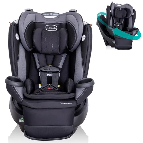 Vista 14 de Evenflo Revolve360 Extend Asiento de Auto Convertible con Rotación de 360 Grados, Orientado Hacia Atrás Extendido, Orientado Hacia Adelante, Modo