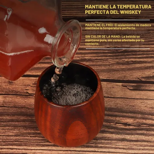 Vista 5 de BearSkill Vaso de madera carbonizada de bourbon para beber, vaso de whisky, regalos de bourbon para hombres, vaso de madera a la antigua, gran