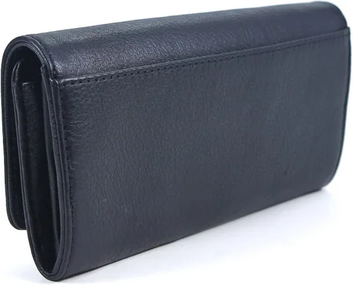 Vista 2 de Michael Michael Kors Fulton largo Flap Continental Pebble piel billetera negro