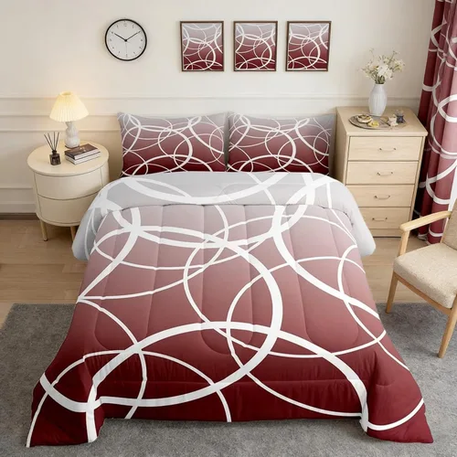 Vista 37 de Castle Fairy Juego de edredón con estampado azteca occidental, juego de ropa de cama geométrica a rayas marrones para niños y adolescentes