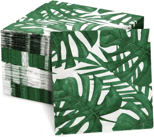 Vista 12 de BLUE PANDA Servilletas de cena – Diseño clásico de rayas blancas y negras – Servilletas desechables de cóctel y boda – Toallas decorativas