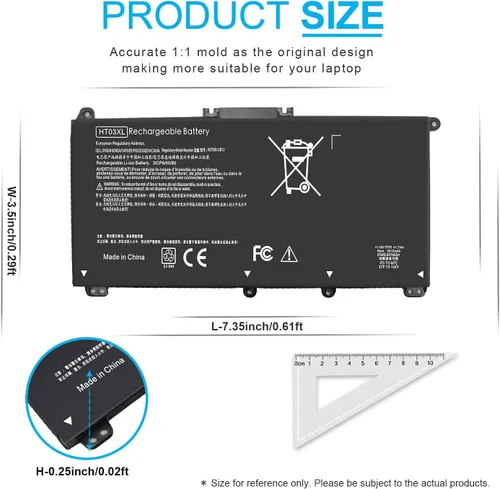 Vista 3 de HT03XL L11119-855 - Batería para portátil HP Pavilion 15-CS3073CL 15-CU0058NR 15Z-CW100 15-CS3153CL 15T-CS200 15-CS0XXX 15-CS2064ST 15-CS3XXX