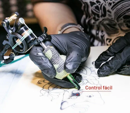 Vista 4 de Kit de tatuaje completo: 2 pistolas y 10 tintas de color con fuente de alimentación