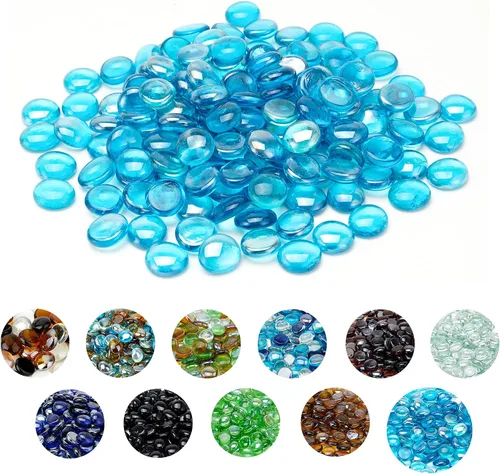 Vista 9 de Skyflame - Cuentas de vidrio de fuego de 10 libras para chimenea y lugar para fogatas, tamaño de 1/2 pulgada, cristal de hielo reflectante