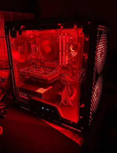 Vista 2 de DS RED - Tira de luz LED para computadora con diseño magnético para kit de iluminación de carcasa de PC, torre media y torre completa