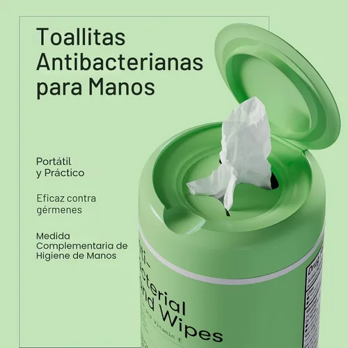 Vista 2 de Biopure Toallitas de manos antibacterianas Fresh Morning Breeze- Toallitas antibacterianas con fórmula de aloe y vitamina E Recipiente