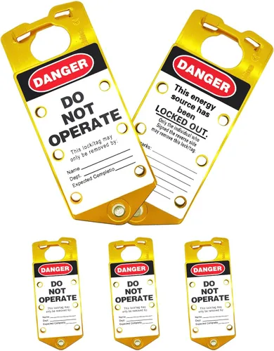 Vista 8 de Lockout Tagout Hasp 5 Pack 6 Agujero Diseño Seguridad Hebilla de Aluminio Bloqueo Azul