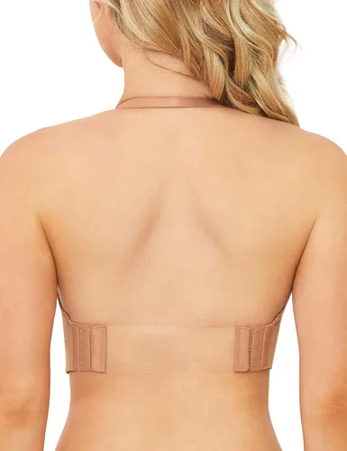 Vista 4 de Wingslove Sujetador sin tirantes de inmersión profunda para mujer, brasier sin tirantes de corte bajo, brasier sin alambre, alfombra roja