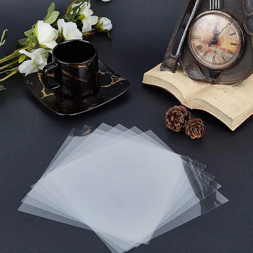 Vista 4 de H&W Papel de hierro de grano de fusible, hoja de planchado de plástico transparente, 20PCS