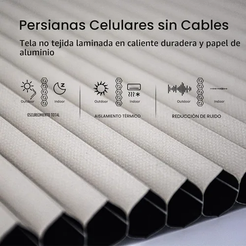 Vista 2 de THIRDREALITY ZigBee Persiana Inteligente, Cortinas de Ventana Opacas Motorizadas con Control Remoto, Persianas de Panal Inalámbricas, Ajuste