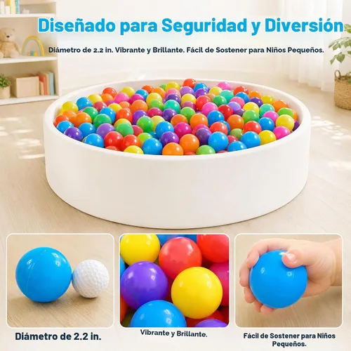 Vista 6 de Pelotas de 200/500/1000 unidades, bolas de plástico para pelotas de bebé, bolas coloridas sin BPA Morado