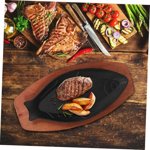 Vista 5 de DOITOOL Sartén antiadherente con forma de pescado para carne y panqueques, portátil, para freír barbacoas, placa de cocción de hierro fundido