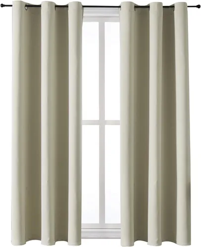 Vista 157 de ChrisDowa - Cortinas cortas para ventana de 40 pulgadas para dormitorio - Cortinas cortas con ojales y aislamiento térmico para oscurecer
