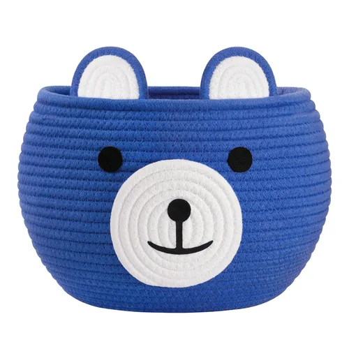Vista 14 de CherryNow Cesta de cuerda tejida, cestas de oso para regalos vacías, cesta de almacenamiento grande para sala de estar, guardería, cestas