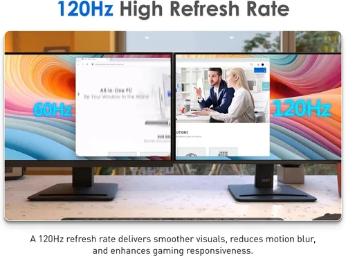 Vista 5 de MSI PRO MP275 E2 - Monitor de oficina para juegos IPS 1920 x 1080 (FHD) de 27 pulgadas, 120Hz, sincronización libre, HDMI, DisplayPort, puerto VGA