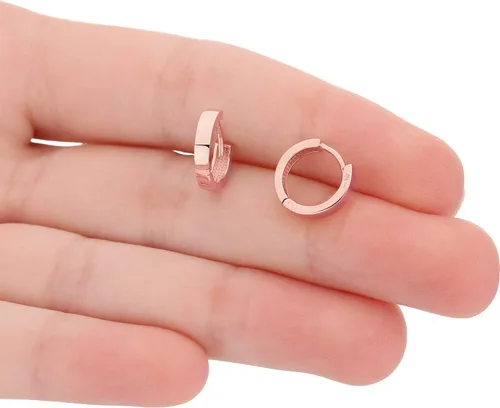 Vista 5 de 14kt Gold Huggie Hoop Earrings Minimalist Small Simple Thin huggies For Women and Men Polished Flat Hinged Hoop