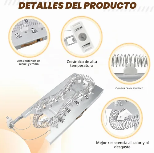 Vista 2 de W11045584 3387747 W11344457 Elemento calefactor para secadora de Blutoget-WP3387747 Compatible con Whirlpool Amana Kenmore KitchenAid - Reemplaza