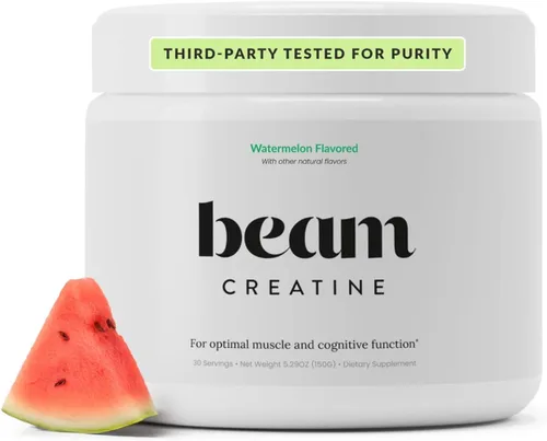 Vista 11 de BEAM Monohidrato de creatina en polvo, monohidrato de creatina micronizada de 0.18 oz, creatina saborizada para mujeres y hombres, fuerza muscular