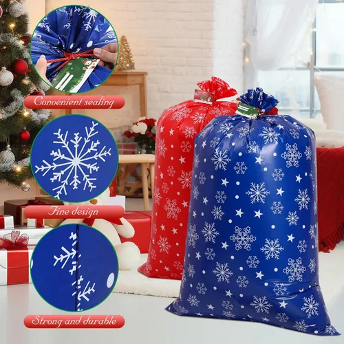Vista 4 de 2 bolsas de regalo de Navidad de 36 x 56 pulgadas, extra grande, bolsa de regalo gigante, bolsa de envoltura de regalo, bolsas de regalo grandes
