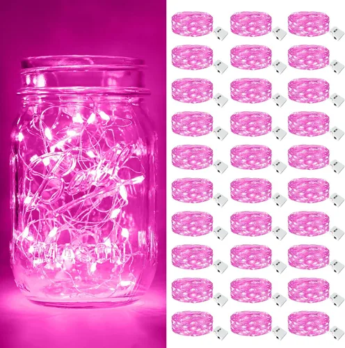 Vista 48 de btfarm - Paquete de 6 luces de hadas con pilas, luces parpadeantes con 3 modos