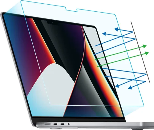 Vista 9 de F FORITO Paquete de 2 protectores de pantalla anti luz azul compatibles con MacBook Pro 2022 de 13 pulgadas con chip M2 y MacBook Air de 13