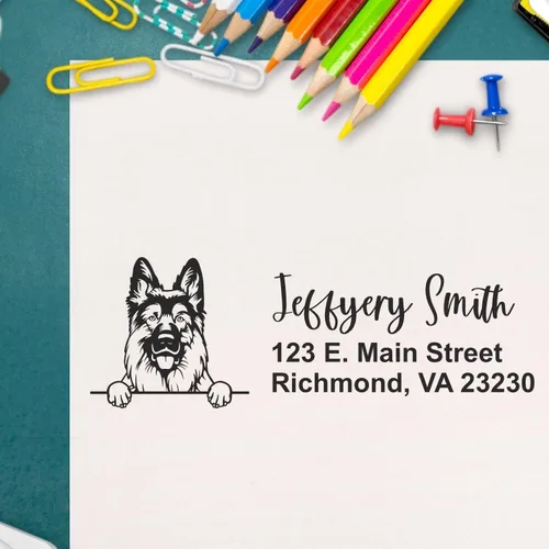 Vista 63 de American Bulldog Stamp Duo, Custom Return Address for Dog Lovers, Personalized Mail Mark for Letters and Cards