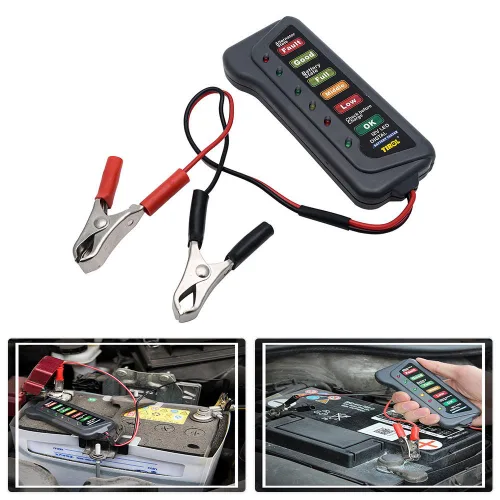 Vista 8 de Maso Probador de batería y alternador de coche de 12 V - Prueba el estado de la batería y la carga del alternador (probador)