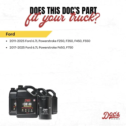 Vista 2 de Kit de cambio de aceite totalmente sintético 5W-40 Doc's Diesel D6128+DOCS5W40-4 Compatible con Ford 6.7L Powerstroke 2011-2025