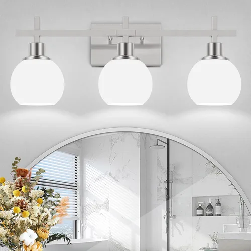 Vista 10 de Dpyrrhic Accesorios de Iluminación de Baño de 2 Luces Negro Sobre Espejo, Accesorios de Iluminación de Tocador Modernos, Luz de Tocador de Baño
