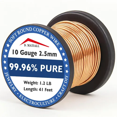 Vista 27 de Alambre de cobre 99.95% puro – calibre 8 de 3.0mm – 28 pies, bobina de 1.2 libras – C11000 alambre de cobre suave para manualidades de jardinería