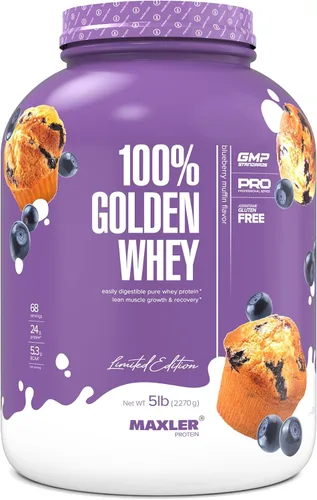 Vista 11 de Maxler Proteína de suero de leche 100% dorada, 0.94 onzas de proteína por porción, proteína de suero en polvo para antes del entrenamiento